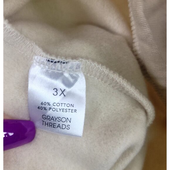 Grayson Threads Beige Cargo Jogger Pants Elastic Drawstring Waistband Cuffs 3X - Picture 6 of 8